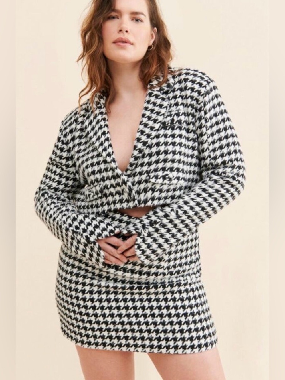 Nwt Houndstooth mini skirt - Black & White plus size 2x